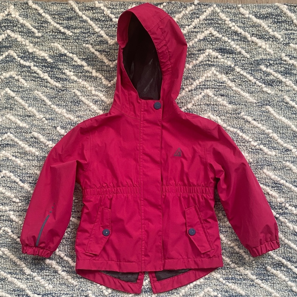 Kids Hot Pink Hooded Rain Jacket
